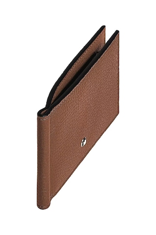 Mont Blanc Montblanc Grain Deri Para Klipsli 6 Bölmeli Cüzdan 221400 Kahverengi