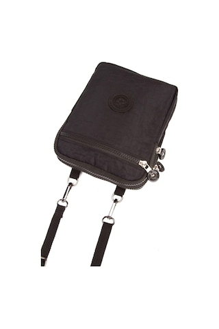 Newish Polo Suya Dayanaklı Krınkıl Kumaş Siyah Kadın Omuz Çantası Büyük Boy - Kadın Siyah