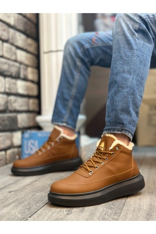 Tarzbu İçi Kürklü Bağcıklı Açık Taba Erkek Tarz Spor Bot Ba0151