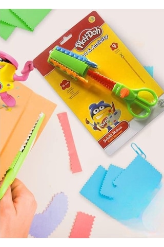 Şekilli Makas Plastik 9 Farklı Desen 1 Paket Değişebilen Desenli Tırtıklı Makas Güvenli Plastik Çocuk Şekil Makas Okul
