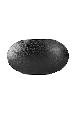 Porland Sia Siyah Oval Vazo 25cm Çok Renkli