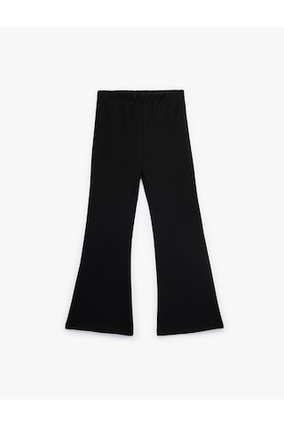 Koton Yırtmaç Detaylı Slim Fit İspanyol Paça Tayt Siyah 6skg40009ak Siyah
