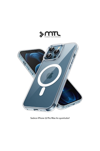 İphone 12 Pro Max Uyumlu Şeffaf Magsafe Kılıf Mtl Safe