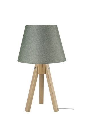 Trıpod Abajur Kayın Ayak / Yeşil Şapka Diğer