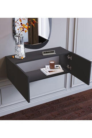 Duvara Monte Antrasit %100 Mdf Fonksiyonel 2 Kapaklı Dresuar Antrasit