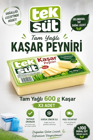 Tam Yağli Kasar 600 Gr X 3 Adet