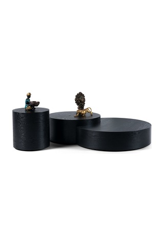 Walnut Orta Sehpa Takımı Siyah