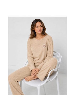 Pemilo Kadın 1250-4 Seul Raporlu Pijama Takımı VİZON