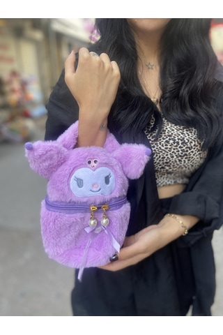 Sanrio Kuromi Peluş Çanta Mor-2620 Altın