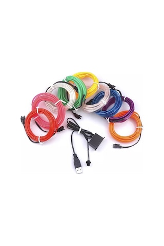 Cbtx Araba Dekorasyonu İçin 5m Usb Araç İçi El Şerit Işığı Sürücülü Ortam Işığı Parlayan Halat Işıkları - Yeşil