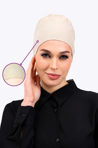 Loggia Kaymayan Krem Bone Silikonlu Kaymaz Dikişsiz Kadın Tesettür Bağlamalı Açık Vizon - Bej Krem