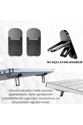Coofbe 2 Adet Yapışkanlı Katlanılabilir 2 Kademe Yükseklik Ayarlı Laptop Standı Laptop Stand Ayağı