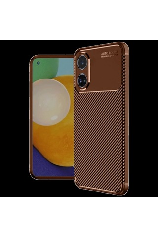 A38 Kılıf Auto Focus Karbon Kapak - Kahverengi