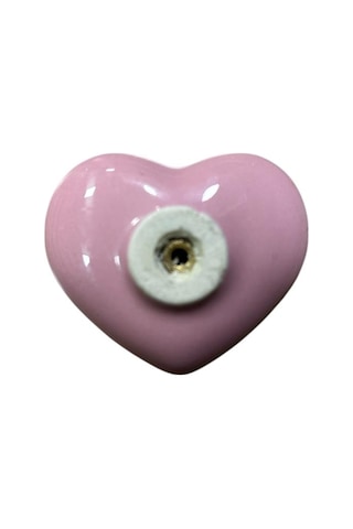 5 Adet Tomurcuk Porselen Çocuk Odası Pembe Kalp Mobilya Kulp Pembe