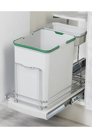 Starax S-2391.G Teleskopik Raylı Plastık Gövde 16+1 Lt Çöp Kovası Gri