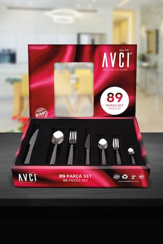 Yakamoz 89 Parça Çatal Kaşık Bıçak Takımı Gümüş