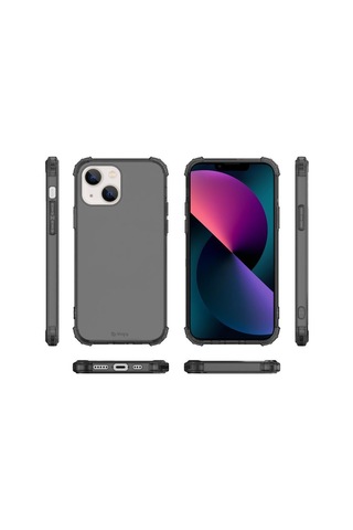 Apple Uyumlu iPhone Blogy 13 Mini İle Crystal Fit Kılıf Smoke Black