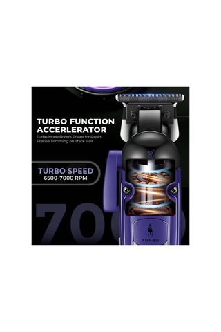 V-274 7000 Rpm Turbo Titanyum Seramik Bıçak Saç Sakal Makinesi - Mor