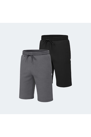 Slazenger NUKE 2 li Set Erkek Siyah - Koyu Gri Şort