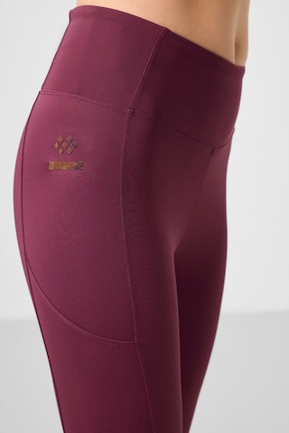 Bordo Esnek Standart Fit Performans Kadın Tayt - 94667 Bordo