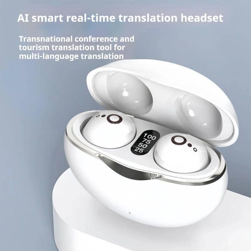 Dofolink S800 Mini Akıllı Çeviri Kulaklığı: Bluetooth, Sayısal Ekran, Gürültü Engelleme, Düşük Gecikme, Beyaz