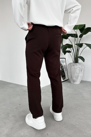 Kahverengi Beli İp Detaylı Gabardin Regular Pantolon Kahverengi