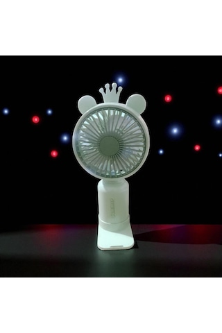Vantilatör Usb Şarjlı Mini Fan Taşınabilir Işıklı Yeşil 2 Kademeli Vantilatörü