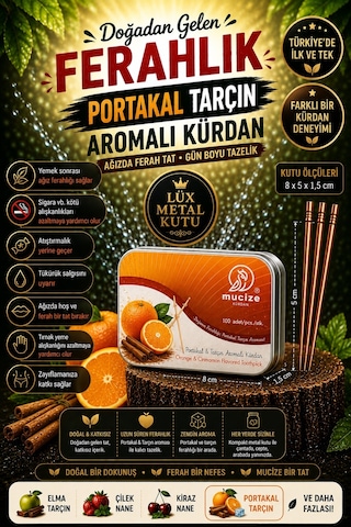 Mucize Portakal-tarçın Aromalı Kürdan Metal Kutu