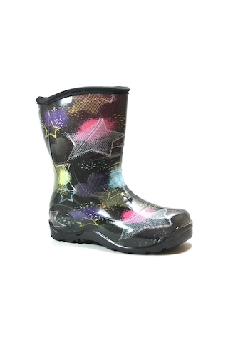 Onlo Ayakkabı Y.001 Siyah Su Geçirmez Kız Çocuk Yağmur Çizme Siyah