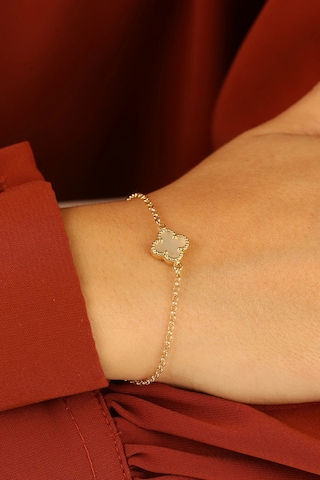 14 Ayar Yonca Altın Bileklik Çok Renkli