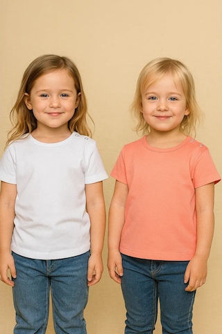 Chic Panda Çocuklar İçin Düğmeli, Günlük Temel Tişört Seti. 115429131 Leylak