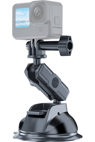 Ranyeek Telesın Te-suc-011 Nilon Spor Kamera Sünger Tutucu, 360 Çift Top Rotasyon, 10kg Yük Kapasitesi, Siyah, Araç/cam Yüzeyleri İçin Dayanıklı Siyah