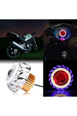 Xiyyadms Motorcycle Led Ön Farı, Çift Melek Gözü, Flaş Fonksiyonu, Hızlı/alçak Işık, Uçak Alüminyum Kasa, Evrensel Uyum 12-80v