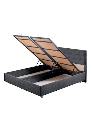 Sofia İkili Set, Sofia Çift Kişilik Baza Başlık Seti Antrasit 150 x 200