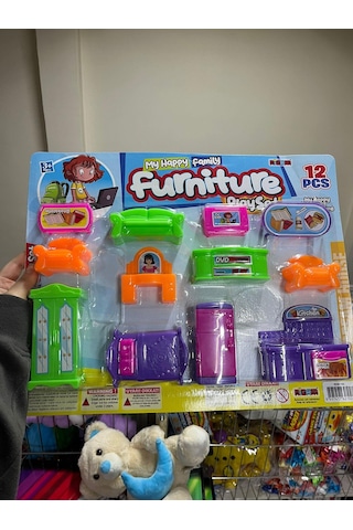 Oyuncak Ev Eşyası 12 Parça Ev Seti Oturma Odası Eşya