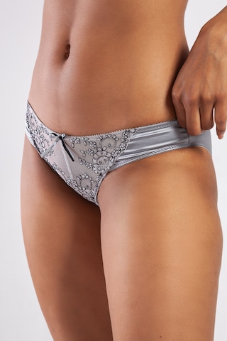 Golshan Giselle Mini Slip, Kadın Güpürlü Saten Gri Külot Çok Renkli