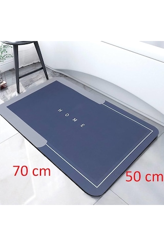 Banyo Paspası-süper Emici-kaymaz Tabanlı Banyo Ve Abdest Paspası Kare Mavi 50 70 Sku: Smg8690010202413 21 x 21