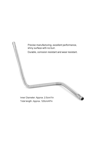 Reedark Stainless Steel Park Heater Exhaust Pipe - 2.5cm Inner Diameter, 120cm Length, Durable & Corrosion Resistant For Diesel Air Heaters