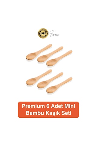 6'lı Mini Bambu Mama Ve Baharat Kaşığı Seti Ahşap Çevre Dostu Mutfakta Reçel Bal Dondurma Çorba Çok Renkli