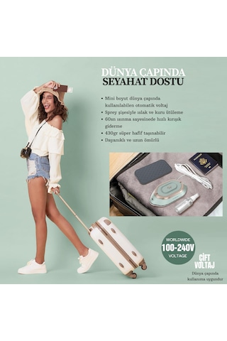 Rowenger Nb301 Mini Seyahat Ütüsü Çift Voltaj Dünya Çapında Kullanıma Uygun Green