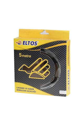 Eltos Lavabo Açma Teli Gider Boruları Açma Teli 5 Metre + Eldiven
