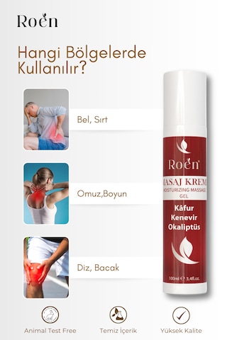 Ağrı Ve Masaj Kremi, Kafur Ve Kenevir Içeren Eklem, Kas, Boyun Ağrı Masaj Kremi 100 Ml
