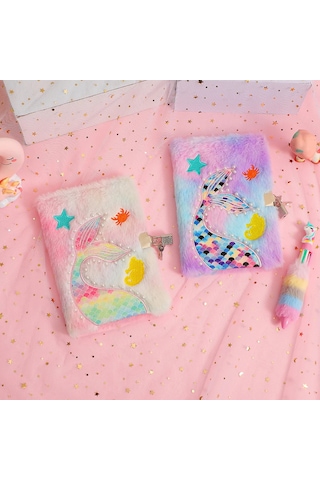 2 Adet A5 Karikatür Denizkızı Kuyruklu Defter Çocuk Hediye Seti