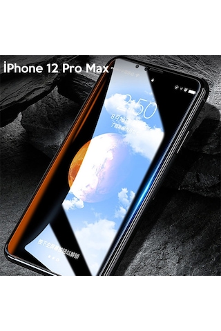 Wk Apple Uyumlu iPhone 12 Pro Max 6.7 Kingkong Curved Tempered Cam Ekran Koruyucu Siyah