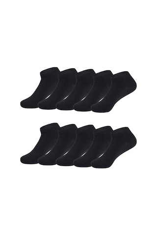 Ozzy Socks 12 Çift Dikişsiz Pamuklu Unisex Patik Çorap Yazlık Dayanıklı Topuk Siyah