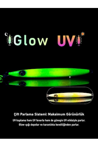 Jig, Zoka, Suni Yem, Glow Uv Metal Jig, 40gr 10cm Razor 40