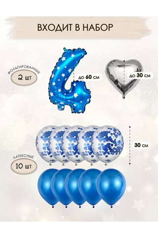 Fiolento 4 Yaşındaki Oğluna Hediye Balon Arka Parti Dekorasyonu 244692847 MAVİ