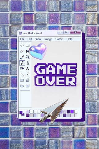 Game Over Kabartmalı Dekoratif Obje - Mor Masaüstü Ve Duvar Süsü Hediye