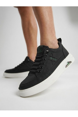 Marcomen 23506 Erkek Lastikli Paraşüt Kumaş Sneaker Ayakkabı Küçük Kalıp Bir Numara Büyük Tercih Ediniz Siyah