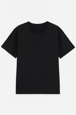 Markapia Woman Kadın Bisiklet Yaka Oversize %100 Pamuk T-shirt Siyah Xs